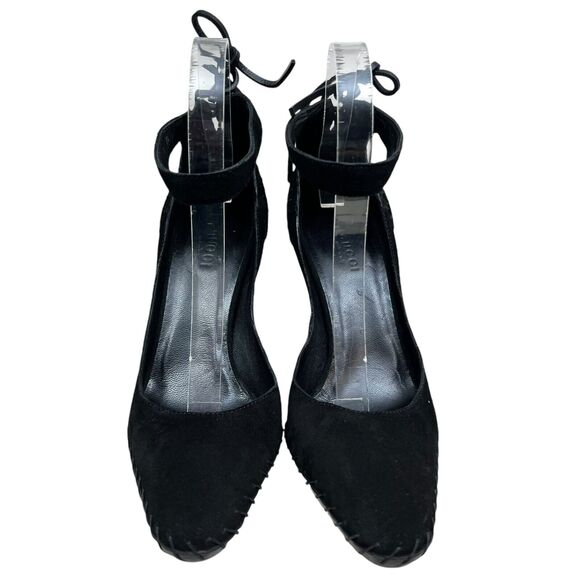 Gucci Women Stiletto Heel Black Suede Ankle Strap Pointed Toe 8B Made in Italy - Picture 5 of 8